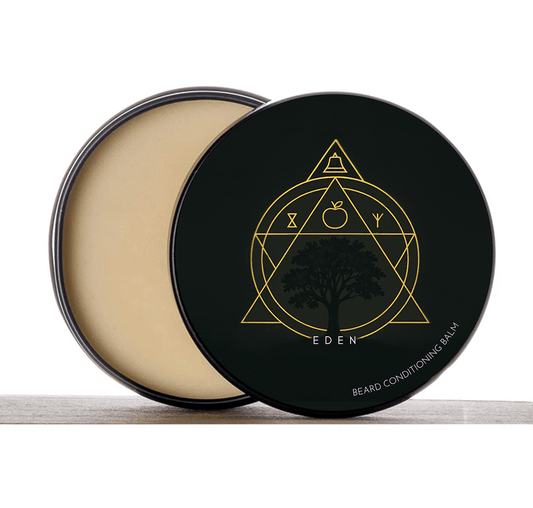 Clary Sage, Ylang Ylang, Geranium Bourbon, Bergamot, Frankincense, Cedar Wood, Apple Accord, Myrrh, Benzoin Eden Beard Balm