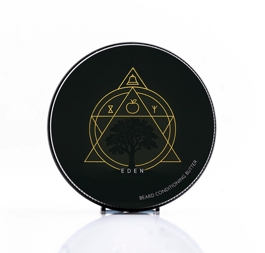 Clary Sage, Ylang Ylang, Geranium Bourbon, Bergamot, Frankincense, Cedar Wood, Apple Accord, Myrrh, Benzoin Eden Beard Butter