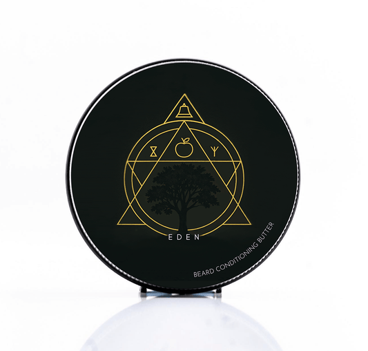 Clary Sage, Ylang Ylang, Geranium Bourbon, Bergamot, Frankincense, Cedar Wood, Apple Accord, Myrrh, Benzoin Eden Beard Butter